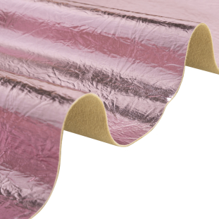Ingot Pink Crinkled Fabric-Backed Mirror Vinyl