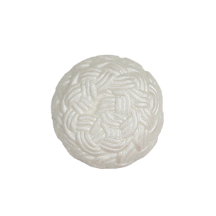 White Knotted Textured Molded Shank Back Plastic Button - 36L/23mm