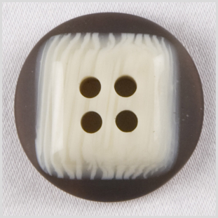 Beige/Brown Plastic Button - 30L/19mm