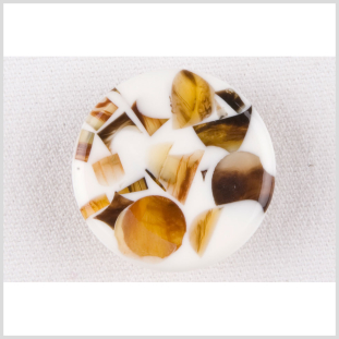 White/Amber Plastic Button - 36L/23mm