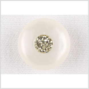 Ivory/Silver Plastic Button - 28L/18mm
