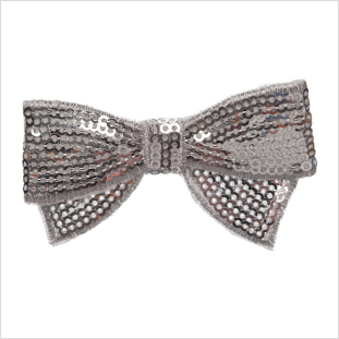Silver Sequined Bow