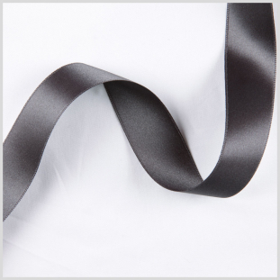 2.5 Charcoal Double Face French Satin Ribbon