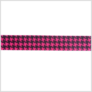 7/8 Shocking Pink Printed Satin Ribbon