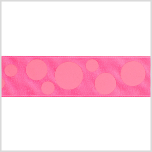 1.5 Hot Pink Polka Dot Grosgrain Ribbon