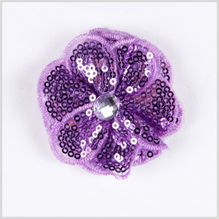Purple Sequin Flower Brooch