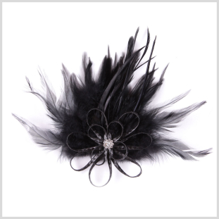 8 x 10 Black Feather Brooch