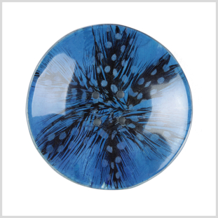 70mm Blue Feather Button