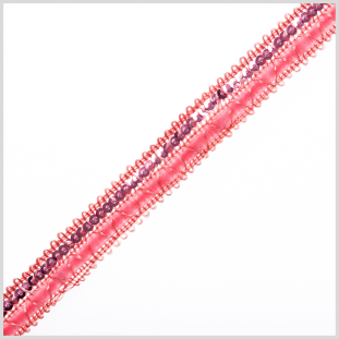 Pink Velvet Sequin Ribbon - 0.5
