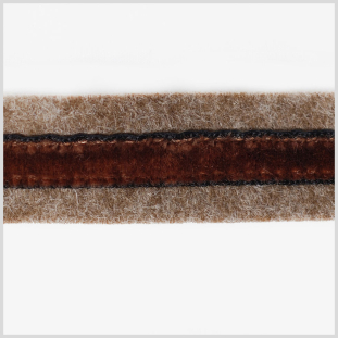 Heathered Brown and Chocolate Brown Velvet on Wool - 1