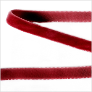 Dark Red Single Face Velvet Ribbon - 0.375