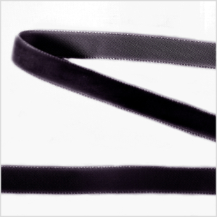 Black Single Face Velvet Ribbon - 0.375