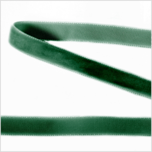 Dark Green Single Face Velvet Ribbon - 0.375