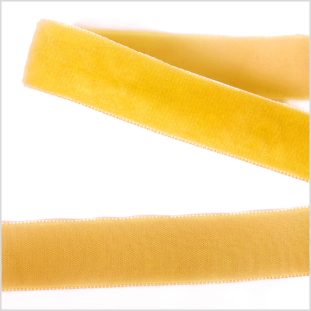 Yellow Single Face Velvet Ribbon - 0.875