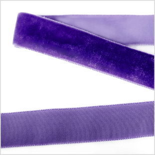 Purple Single Face Velvet Ribbon - 7/8