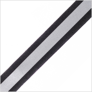 Black/Silver Grosgrain Ribbon - 1