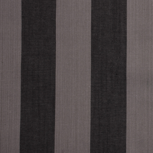 Famous NYC Designer Gray and Black Awning Striped Canvas