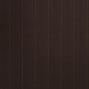 Italian Brown Striped Wool Suiting