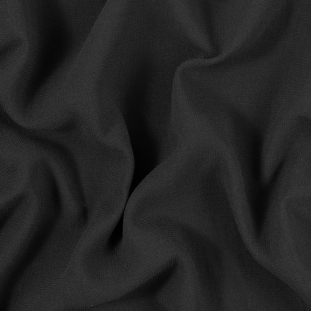 Black Creped Wool Double Cloth