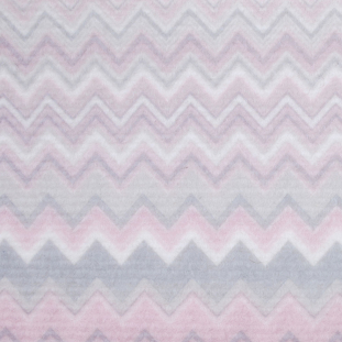 Pink-Ivory Zig Zag Missoni-like Brushed Wool Coating