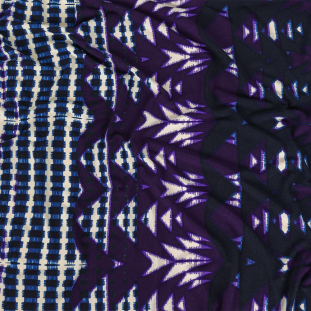 Navy, Purple, and Turtledove Geometric Polyester Jersey