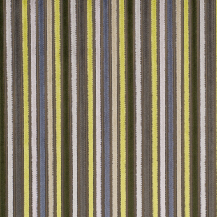 Multicolor Green and Brown Striped Velvet