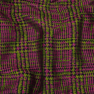 Italian "Tweed" Pink and Green Poly Brocade