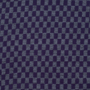 Purple and Gray Checkerboard Wool-Blend Knit