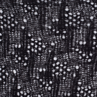 Black Lacy Wool-Blend Sweater Knit