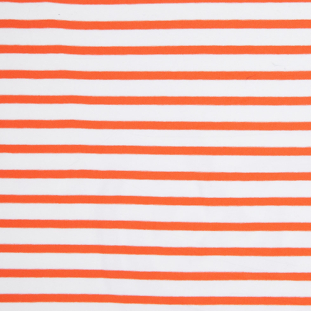 Orange and Ivory Striped Viscose Jersey