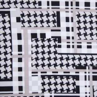 Black and White Houndstooth Geometric Print