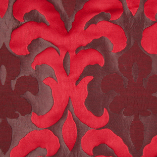 Ruby Damask Polyester Brocade Satin