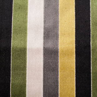 Green/Gray Striped Polyester Blended Velvet