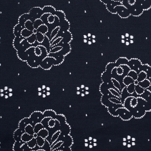 Famous Designer Cotton-Blend Black Floral Lace