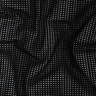 Famous NYC Designer Raven Black Geometric Embroidered Cotton Eyelet