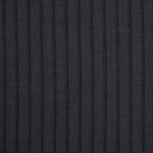 Gray and Black Striped Wool Flannel Suiting