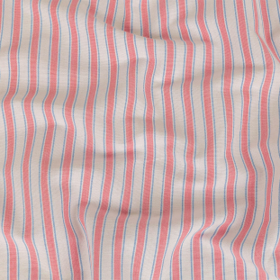 Cotton Candy Pink, Blue and White Striped Handwoven Cotton