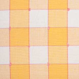 Yellow Checkered Cotton Canvas