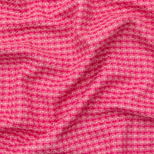 Bubblegum Pink Rayon Tweed with White Fusible Backing