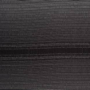 Black and White Striped Polyester Textured Woven