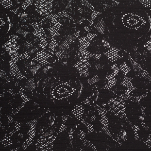 Black and White Abstract Wrinkled Polyester Woven