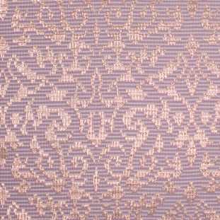 Metallic Copper and Lilac Polyester Brocade