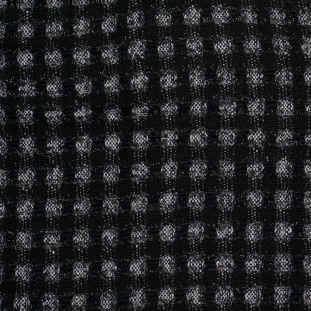 Famous NYC Designer Metallic Black/Blue Cotton-Blended Woven