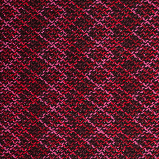 Pink/Red/Black Geometric Novelty Knit