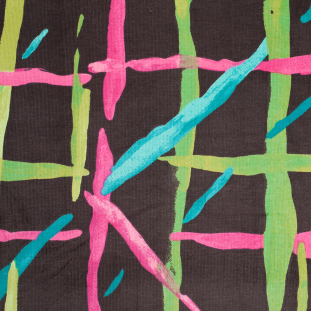 Multicolor Abstract Painterly Stretch Cotton Corduroy