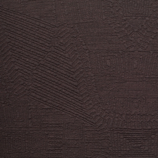 Dark Brown Abstract Geometric Textured Wool Blend