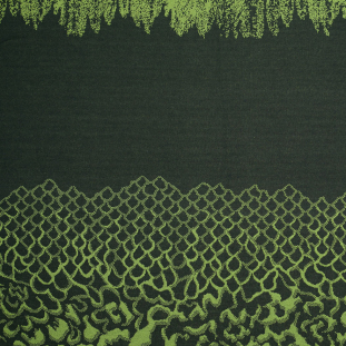 Macaw Green/Black Abstract Polyester Jersey Panel