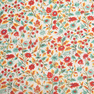 Red Clay Floral Printed Cotton Voile