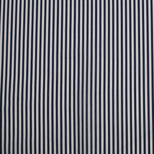 Navy/White Striped Cotton Voile