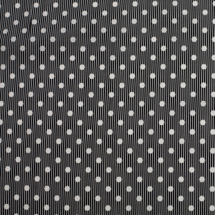 Black/White Polka Dotted and Striped Cotton Poplin
